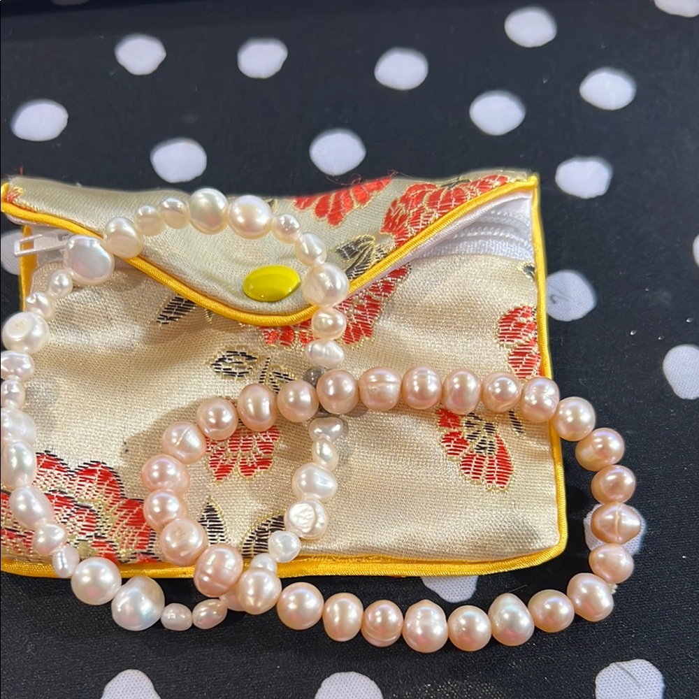 Cream and Pink Bracelet with Elegant Design